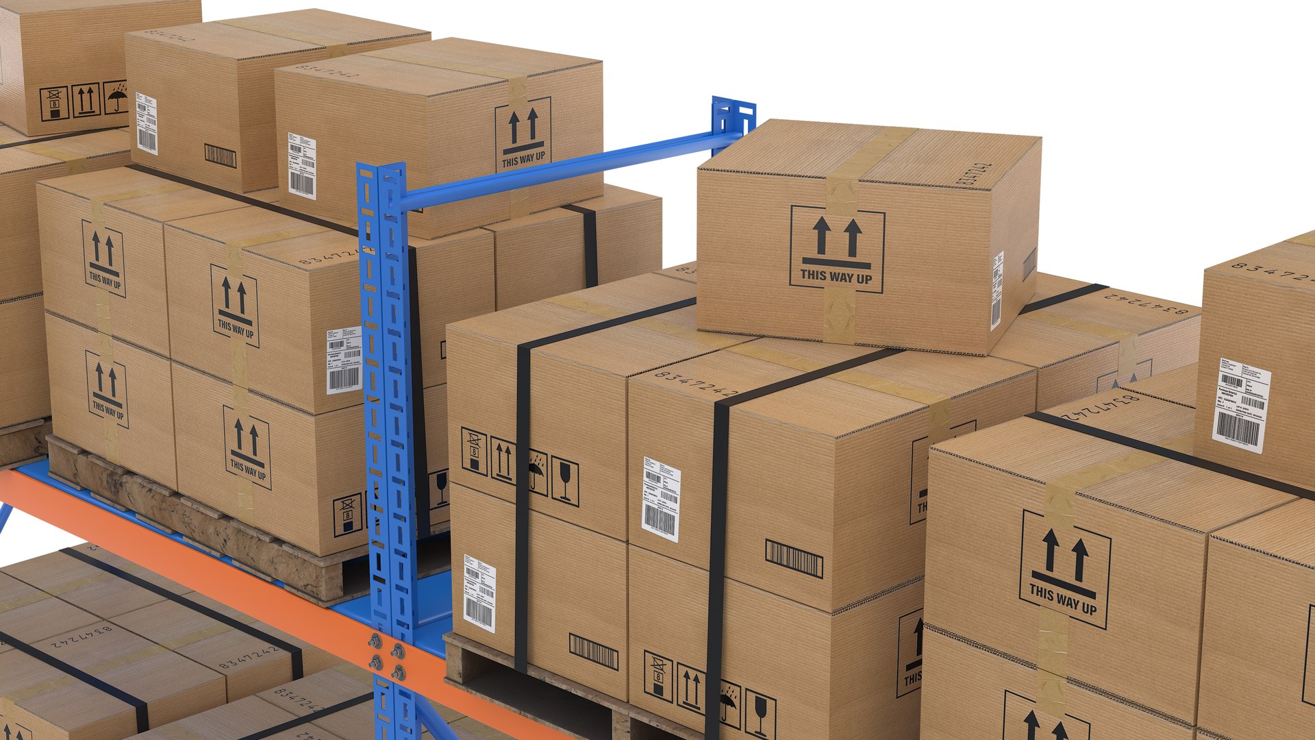3D Metal Shelf Pallet Rack And Cardboard Boxes - TurboSquid 2348963