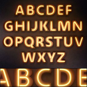 Light modules. Set 09. Neon Alphabet