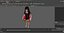 Chinese Child Girl in Swimsuit Stands with Inflatable Circle