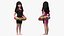 Chinese Child Girl in Swimsuit Stands with Inflatable Circle