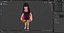 Chinese Child Girl in Swimsuit Stands with Inflatable Circle