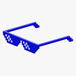 3D Voxel Blue Sunglasses model