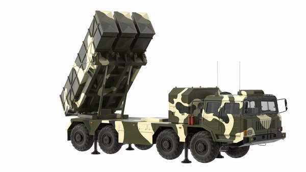 modelo 3d Camuflaje verde chino MLRS WS-2D en posición de batalla ...