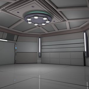 sci fi room scene 3D model