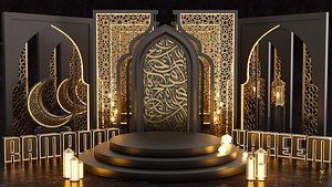 Ramadan Podium Stage Display 3D model model
