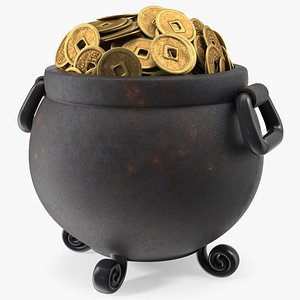 Ancient Pot with Chinese Coins