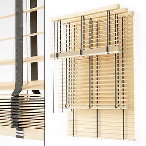3D Wooden Blinds Set 14