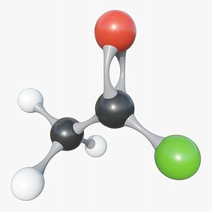 3D Acetyl Chloride Molecule With PBR 4K 8K