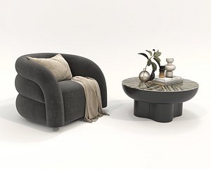 Modern Coffee Table and Armchair Set 87