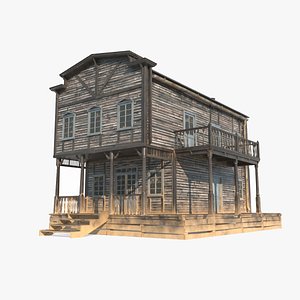 Old Western Architectural Houses 3D