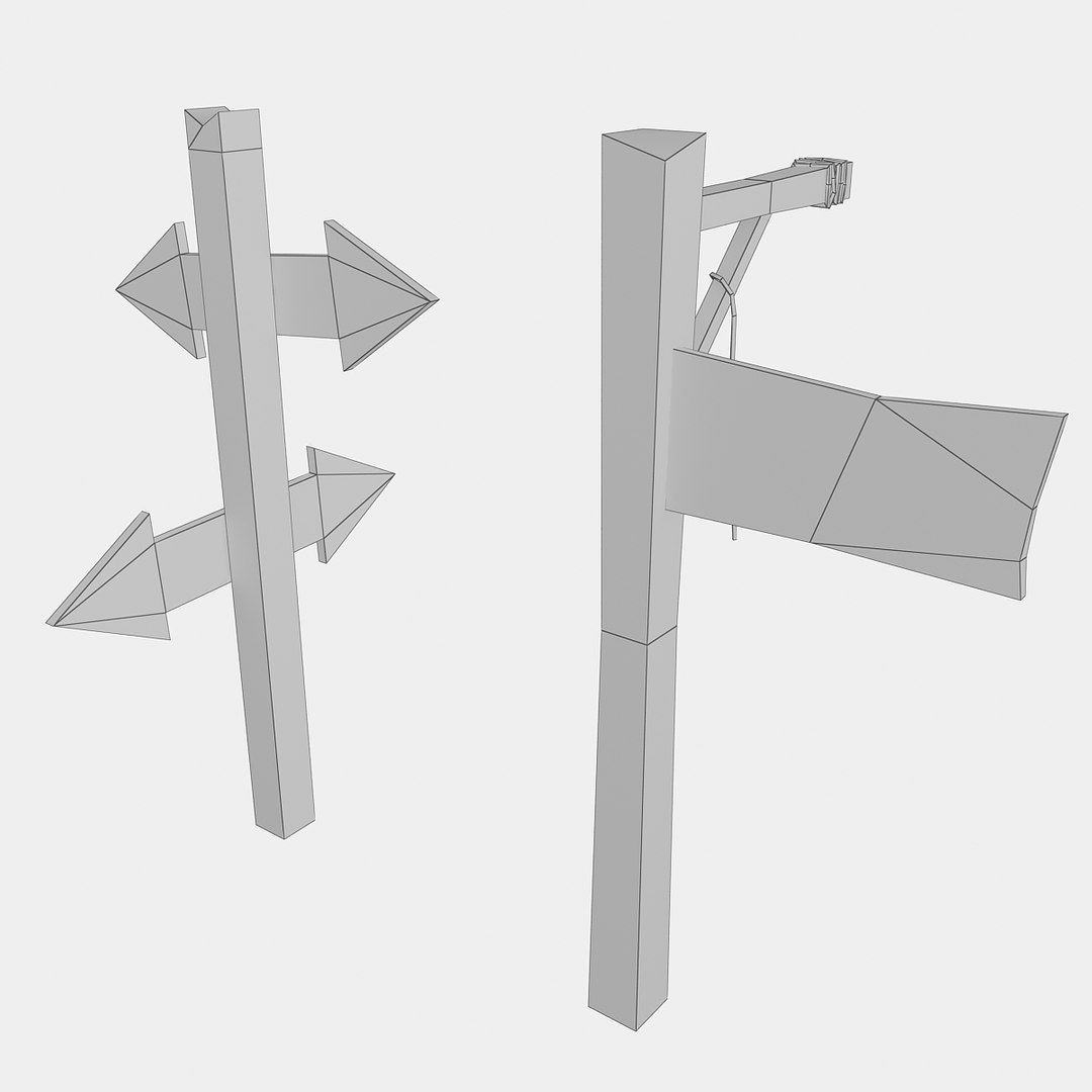 Sign Signpost Post 3d Model