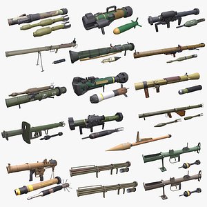 Anti Tank  Rocket Launcher Collection Low-poly PBR 3D model