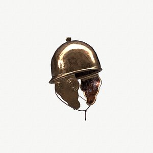 3D Ancient Helmet Monteforino 3D Model Game Ready PBR Low Poly model