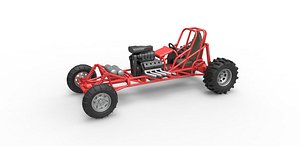 3D Diecast Mud dragster Scale 1 to 25