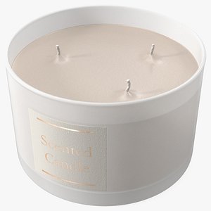 Scented Candle Beige with 3 Wicks