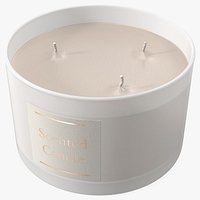 Scented Candle Beige with 3 Wicks