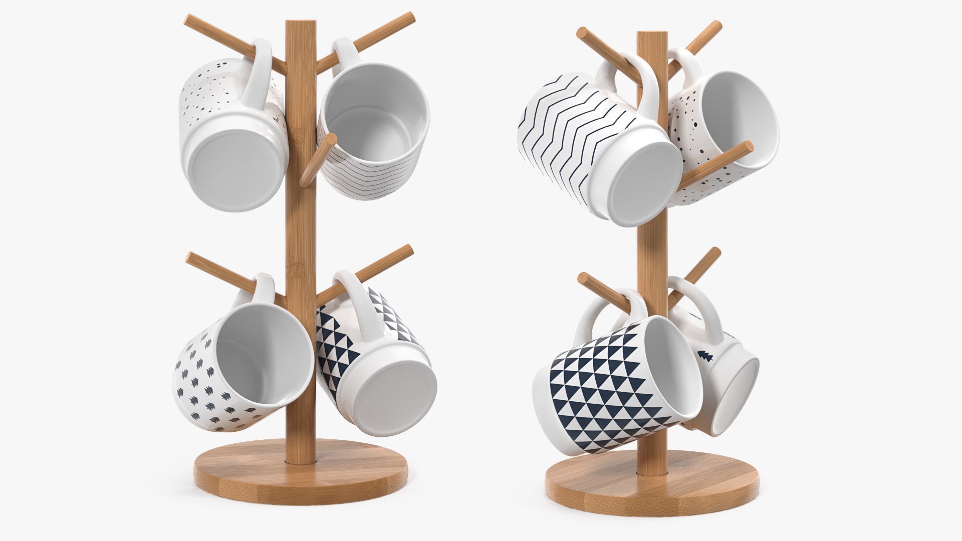 Kitchen Mug Tree Stand Set 3D model preview
