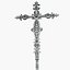 Church Metal Cross Decor Statue Art Style Stylish Fancy ornamental relief Symbol