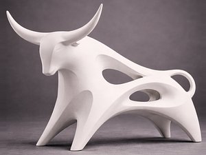Minimalist style bull sculpture - 3D Print model