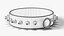 Collana girocollo in pelle con borchie e anello a O - Accessorio punk metal