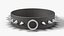Collana girocollo in pelle con borchie e anello a O - Accessorio punk metal
