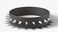 Collana girocollo in pelle con borchie e anello a O - Accessorio punk metal