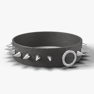 Spiked Leather Choker with O-Ring - Metal Punk Accessory