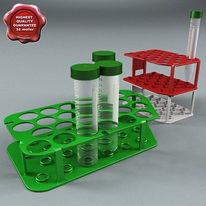 plastic vials racks 3d model