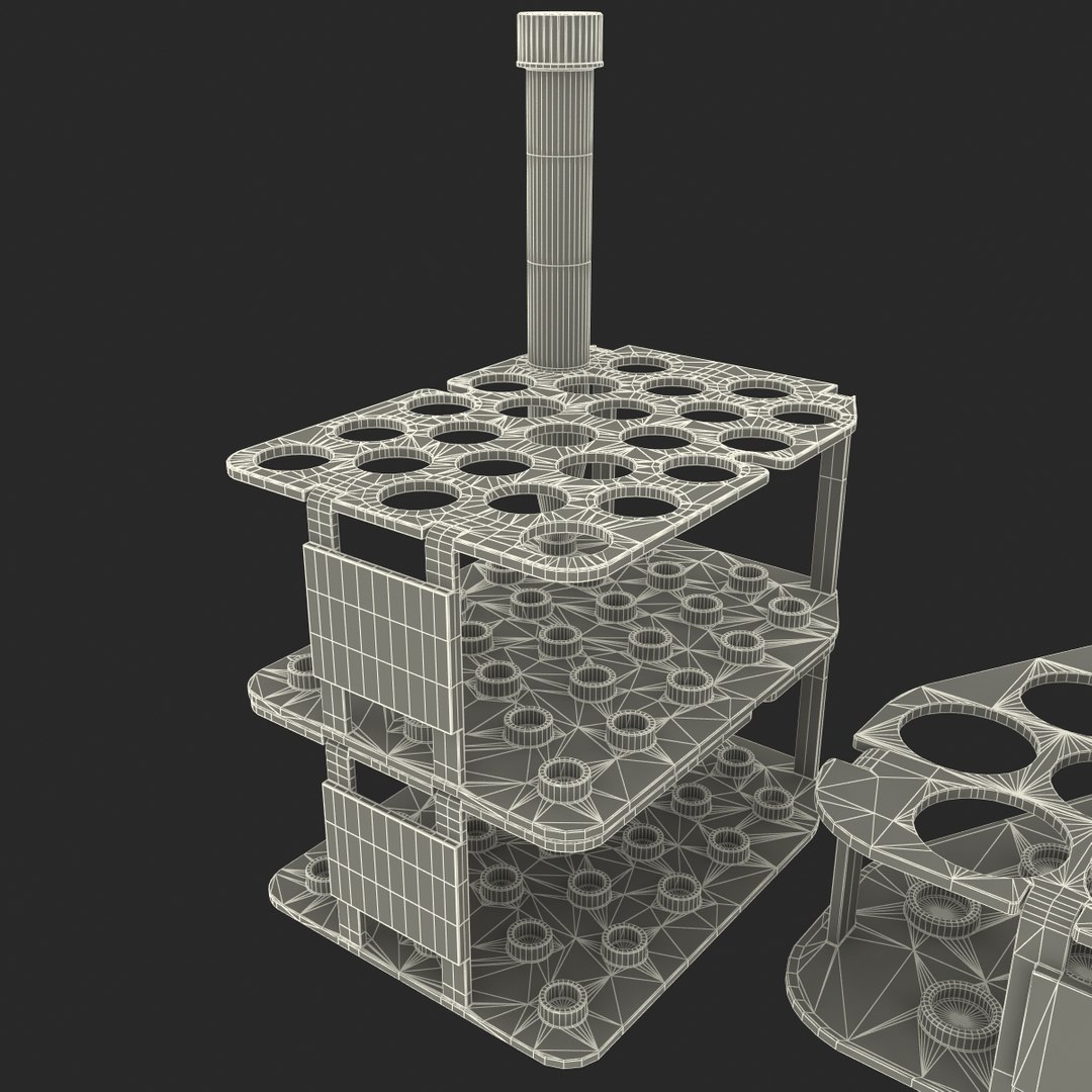 Plastic Vials Racks 3d Model