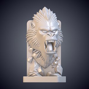 Gorilla Bookend Sculpture 3D Model PM-19