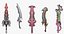 PACOTE 20 MODELOS DE ESPADA ESTILIZADA 4 - LOW POLY