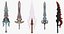 PACOTE 20 MODELOS DE ESPADA ESTILIZADA 4 - LOW POLY