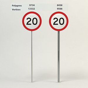 speed limit-20 3d model