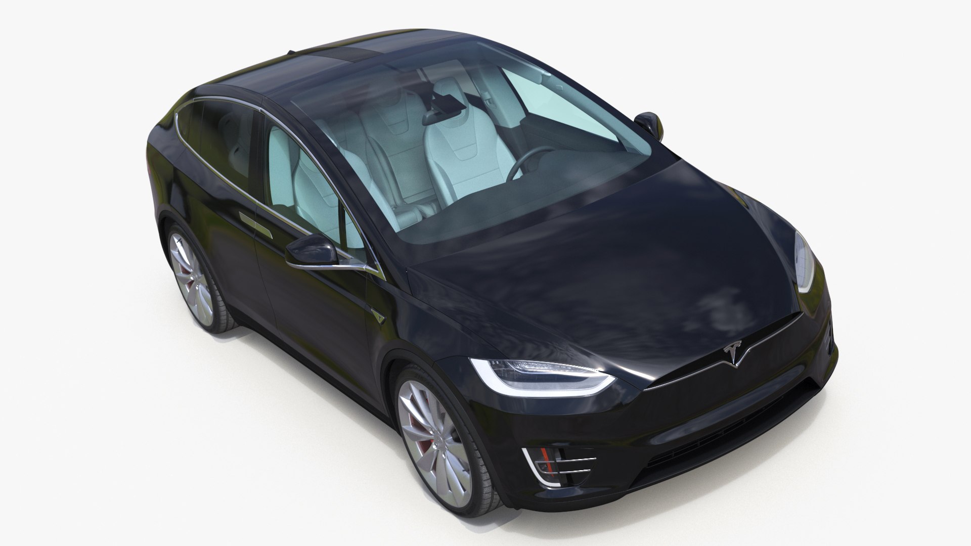 Tesla Model X Electric SUV Simple Interior 3D model preview