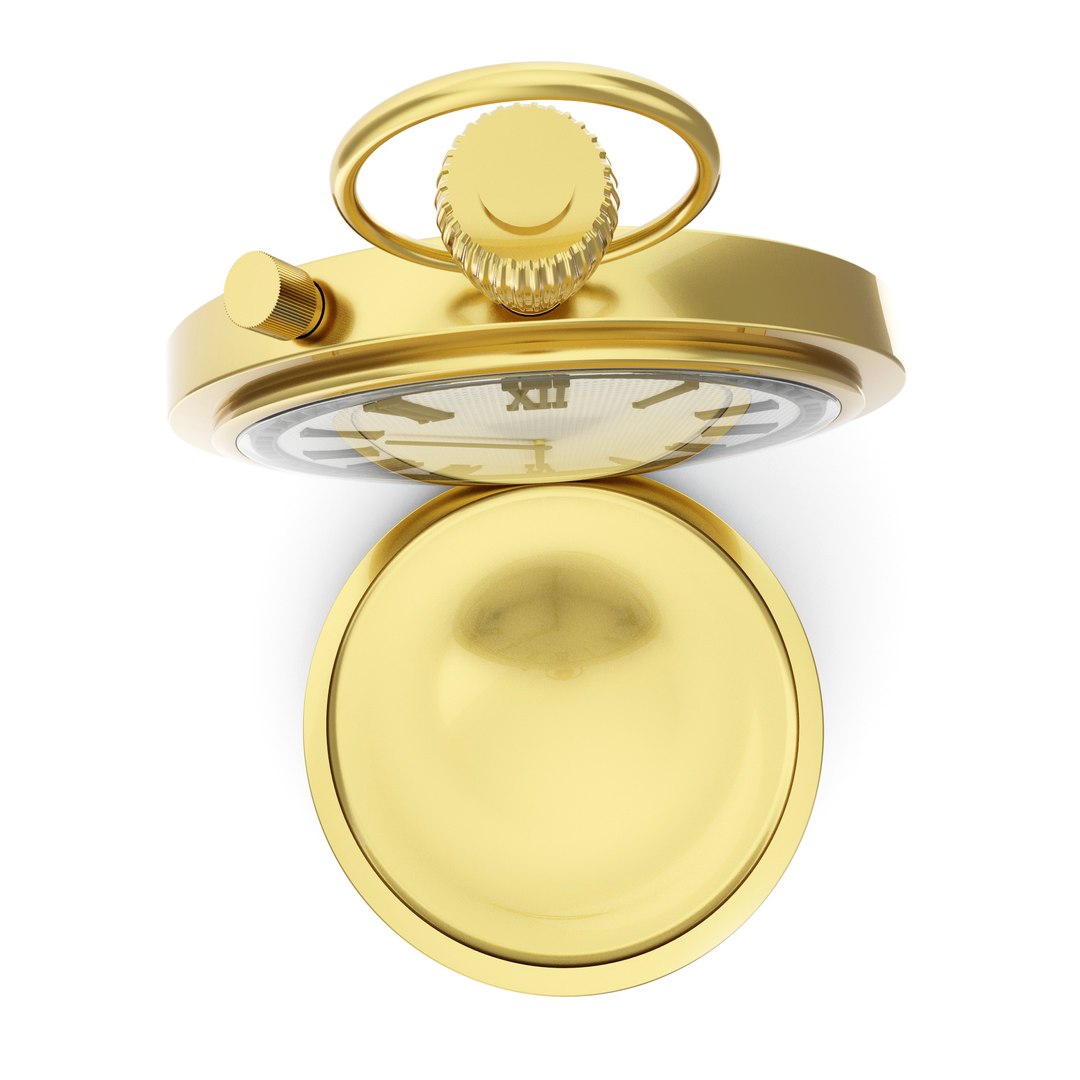 3d Golden Pocket Watch
