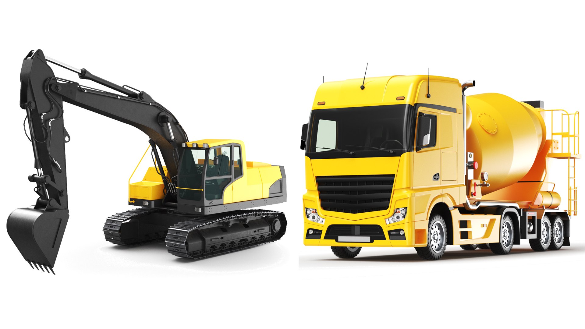 3D Model Two Detailed Heavy Construction Machinery - TurboSquid 2285850