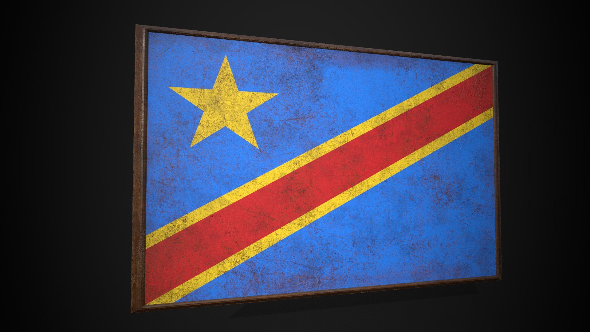 3D Old Picture Frame With Democratic Republic Of The Congo Flag - Game ...