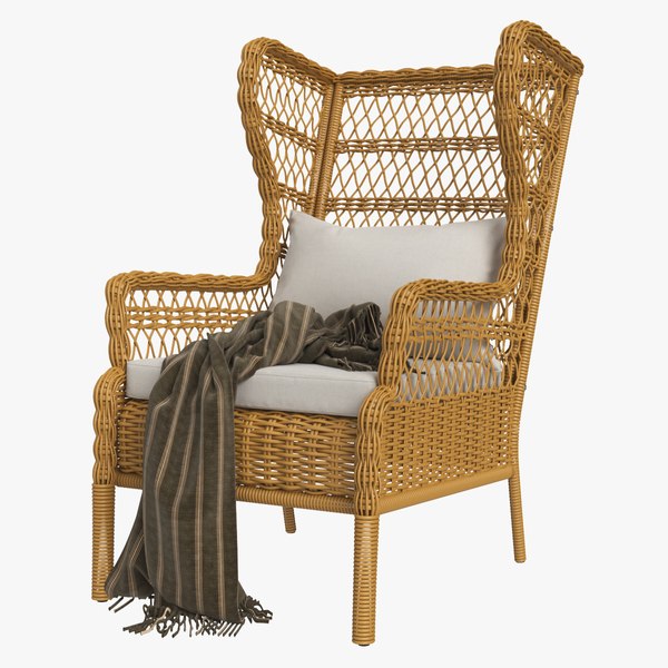 RISHOLMEN Wing chair, in/outdoor, brown - IKEA