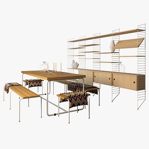 3d model table set