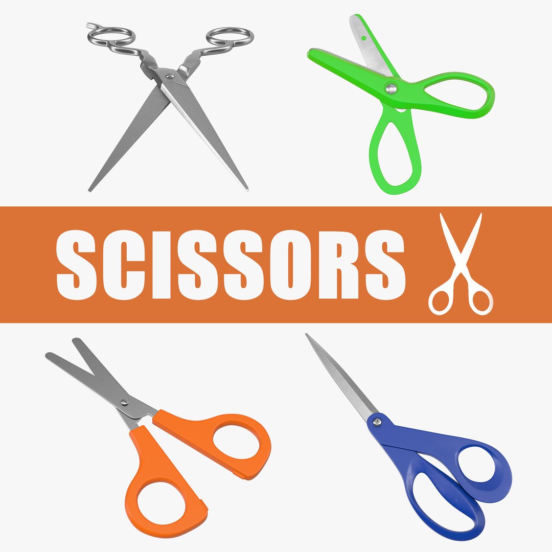 Scissors Collection 3D model preview