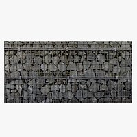 Dark granite gabion wall