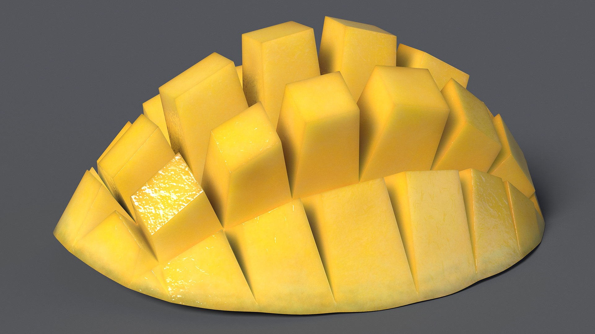 Mango Cut In Squares Red Model - TurboSquid 2108905