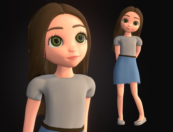 3D young teenage girl