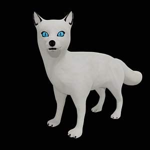 3D model arctic fox rigged