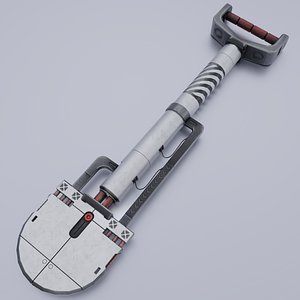 3D Sci-fi shovel lowpoly PBR