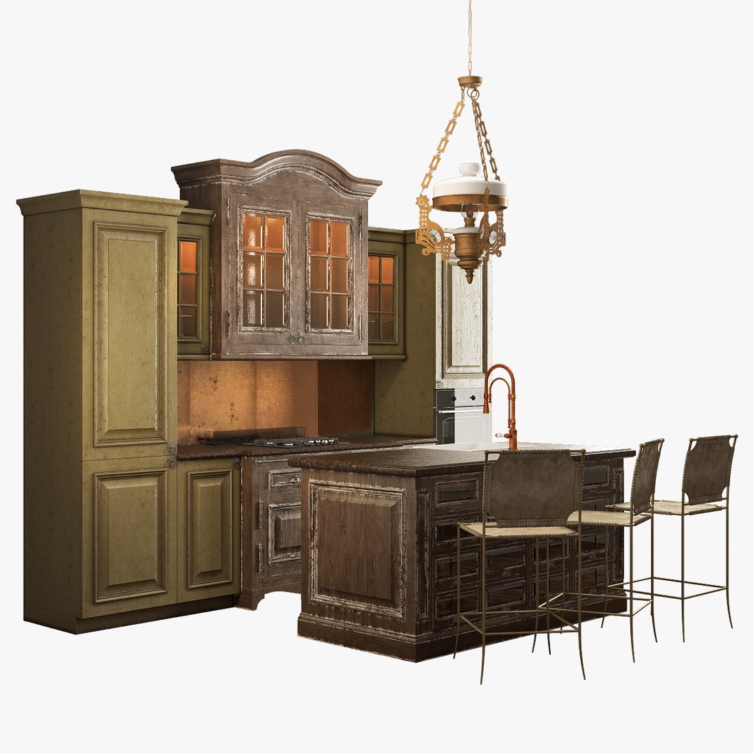 3D Model Classic Kitchen 002 - TurboSquid 2213468