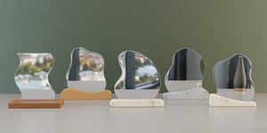 3D Decorative mirrors on an irregularly shaped stand