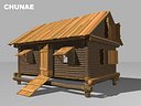 log cabin 3d model