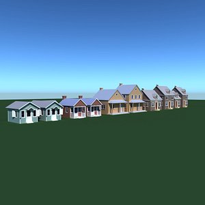 3d model village house pack