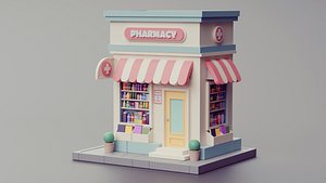 3D cartoon pharmacy 01 model
